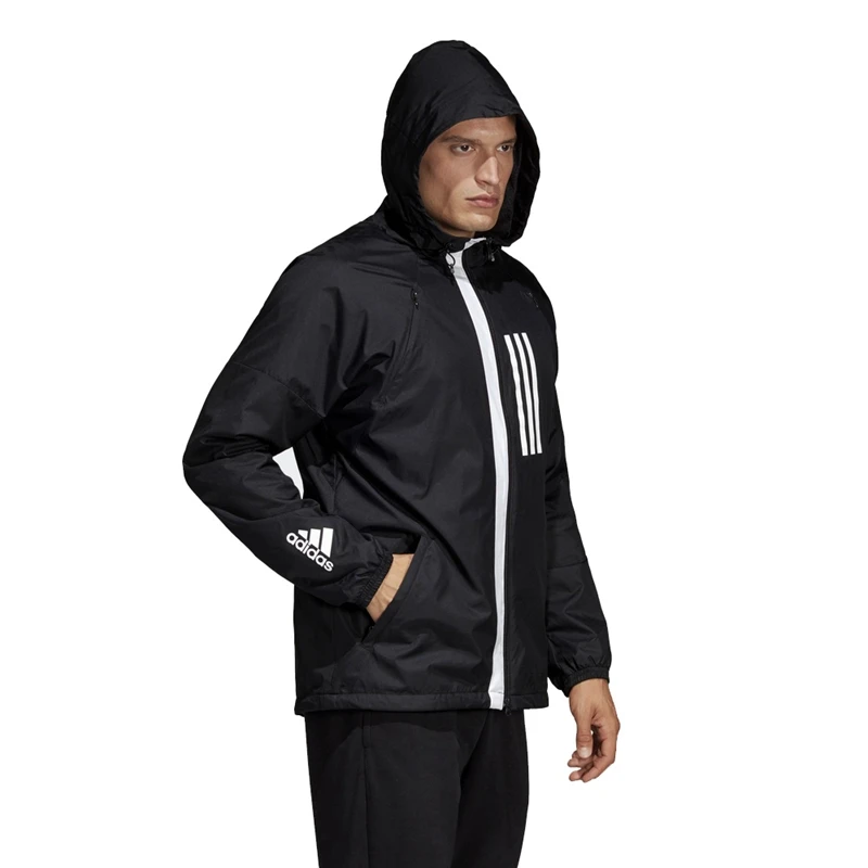 Новое поступление Adidas M WND JKT FL Для мужчин зимнее пальто с капюшоном спортивная одежда