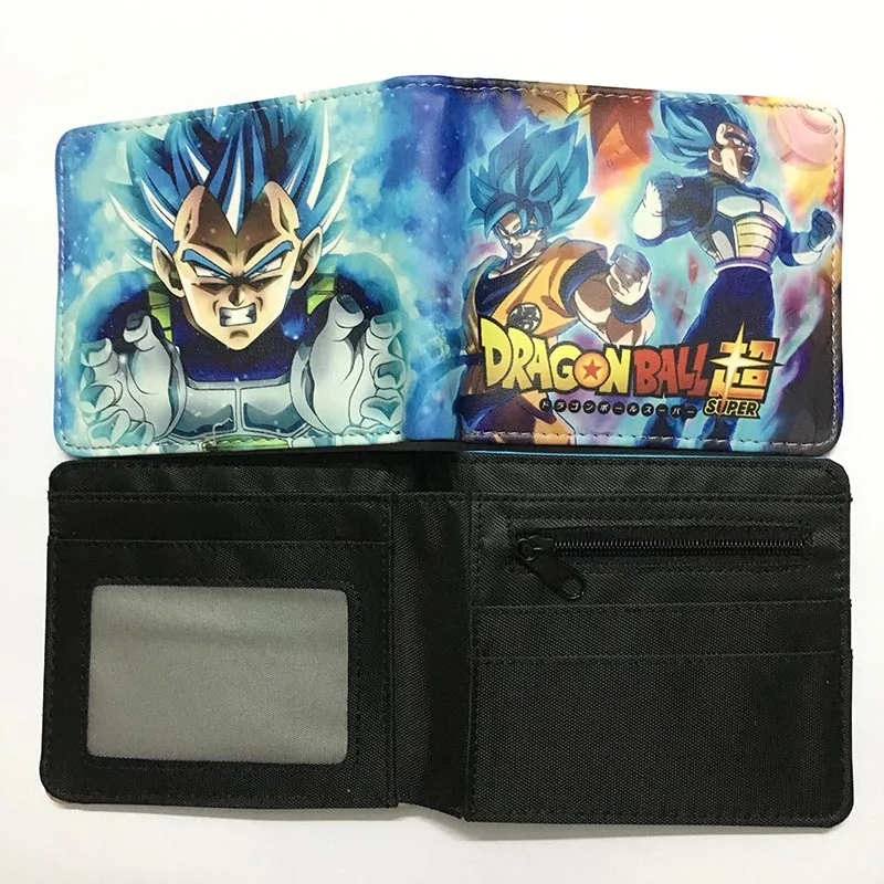 Super Dragon Ball Z Wallet for Men Japanese Hot Anime Wukong One Punch Cartoon Purse Students Short Wallets with Zipper Pocket