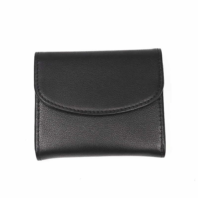 Genuine Leather Wallet Men Women Male Fashion Short Small Slim Hasp Wallets Money Purse With Zipper Coin Pocket Card Holder