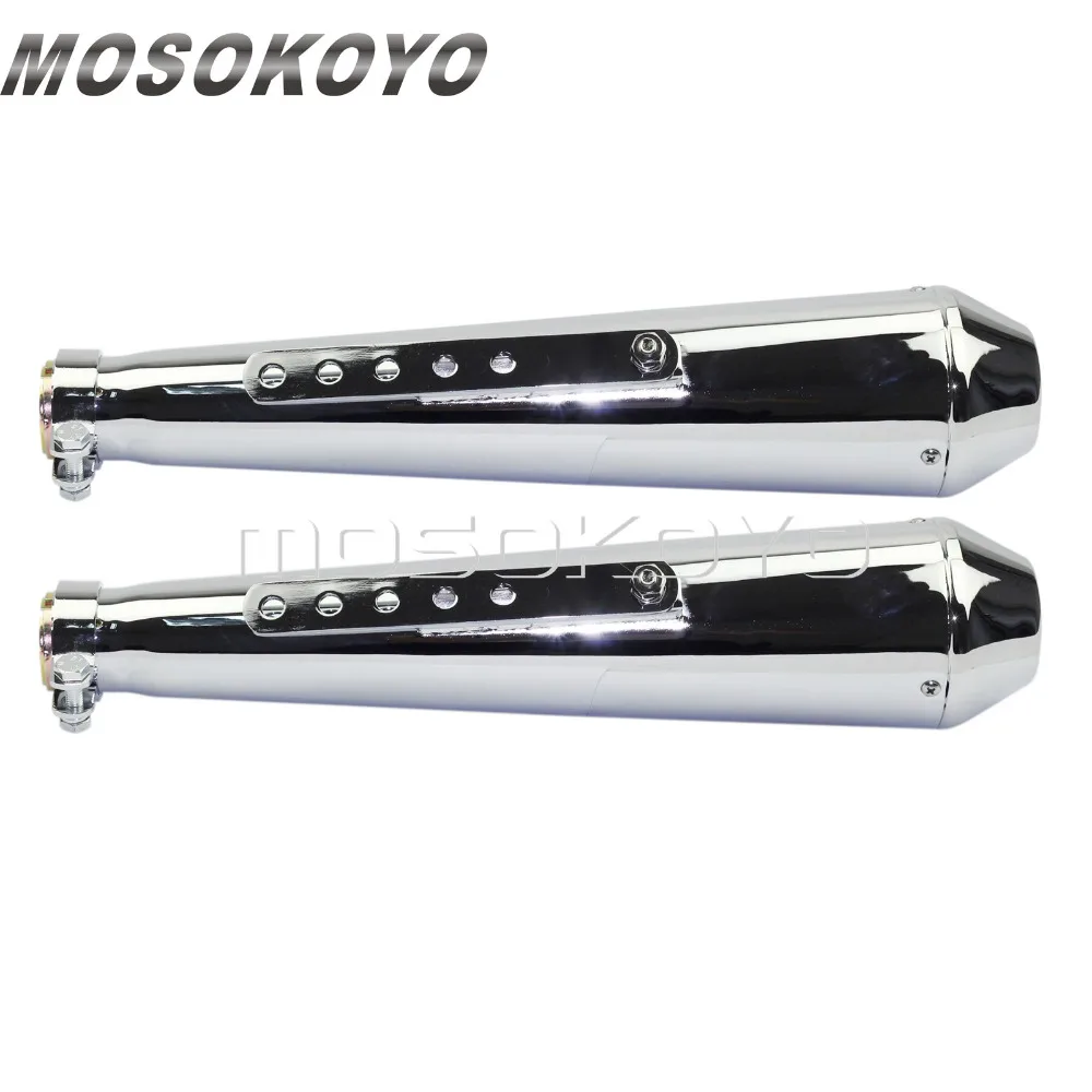 1-5/8 \1-1/2\ 1-7/16 \хром Кафе Racer глушитель перегородка дБ убийца глушитель Трубы для Harley Chopper Cruiser скремблер