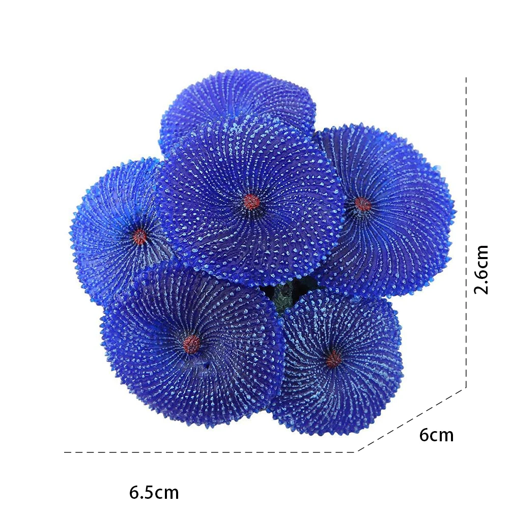 Мода Аквариум Искусственный каучук Коралл море растение украшение искусственный Коралл растение орнамент силиконовый нетоксичный синий - Цвет: Синий
