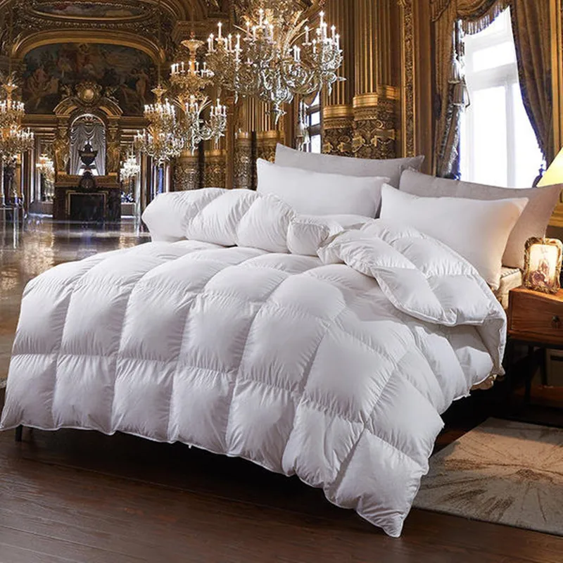 

DIFUNINA Luxury Cotton Duvet White Goose Down Quilt Double Bed Quilt Keep Warm Thick King Size Four season Quilt Edredon L