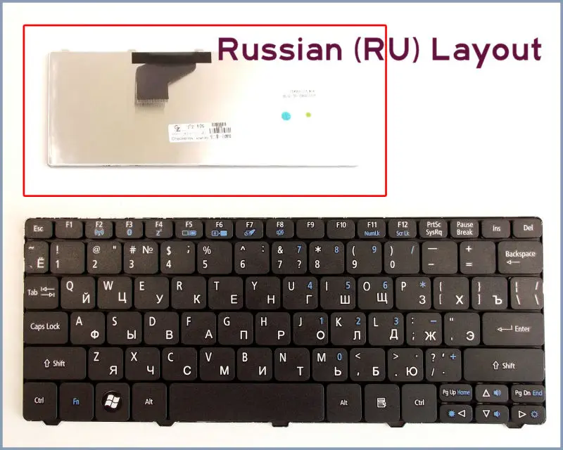

New Keyboard RU Russian Version for Acer Aspire One D260 D270 AOD270 521 AO521 522 AO522 Laptop Black
