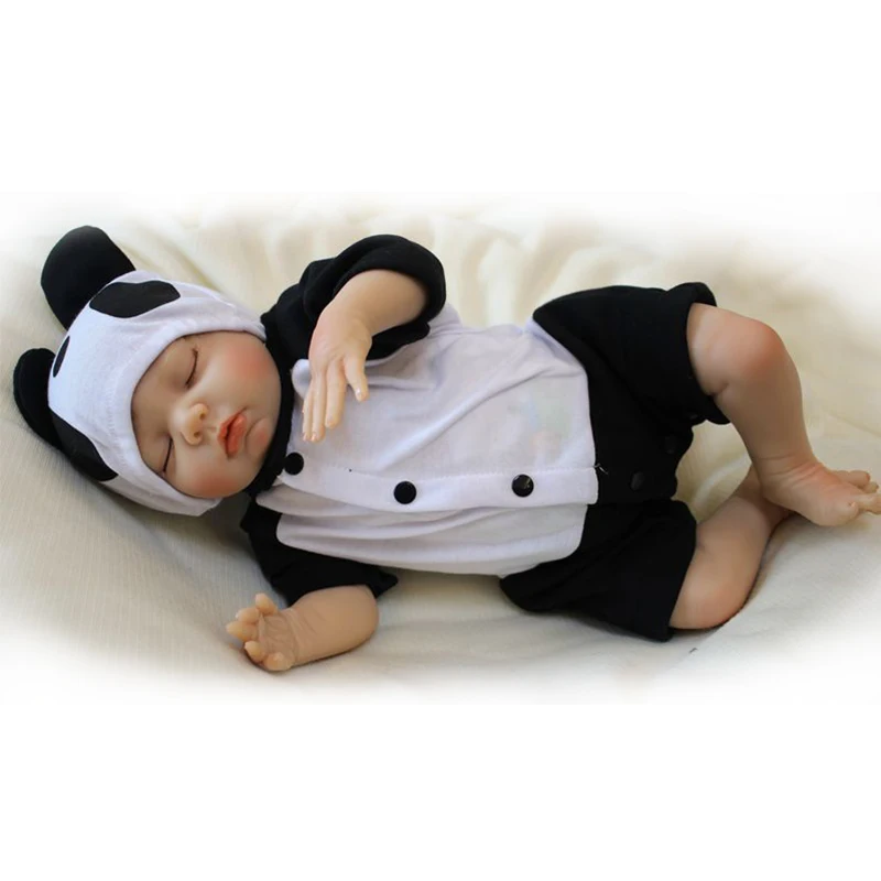 Nicery 16-18 дюймов 40-45 см Bebe Кукла реборн Мягкий Силиконовый мальчик девочка игрушка реборн кукла подарок одежда с пандой