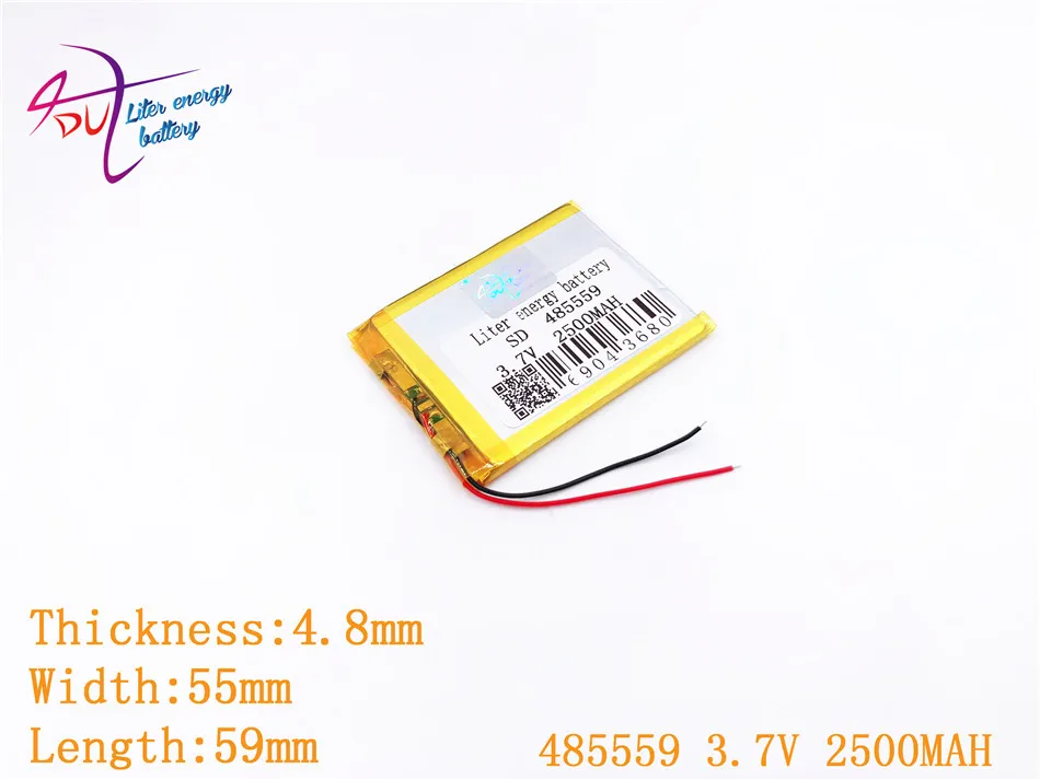 Размер 485559 3 7 V 2500mah 505560 литий-полимерный аккумулятор с защитной платой для MP3 MP4 GPS