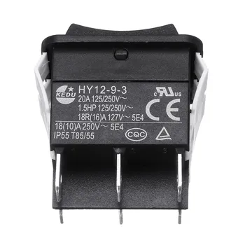 

1pcs HY12-9-3 6Pins Push Button On Off On Industrial Electric Rocker Switch 125V Pushbutton Switches for Electric Power Tools