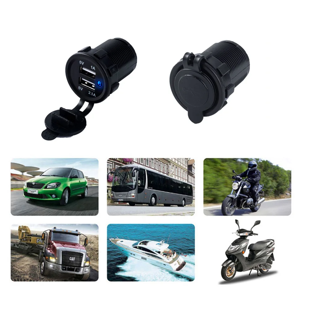  Wasserdicht Dual USB Boot Motorrad Auto Ladegerät Power Adapter Buchse 5V 2.1A/1A Für iPhone ipad S