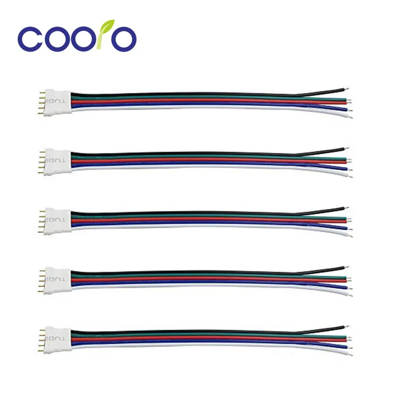 

5pin RGBW LED connector wire male connector cable for RGBW LED strip,5pcs/lot
