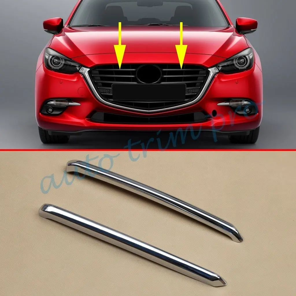 Хромированная решетка переднего бампера ABSParts Накладка для гриля подходит Mazda 3 2017