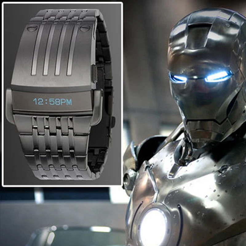  Brand Design Electronic Digital Watch Full Stainless Steel Men Wristwatches Military Sports Fashion