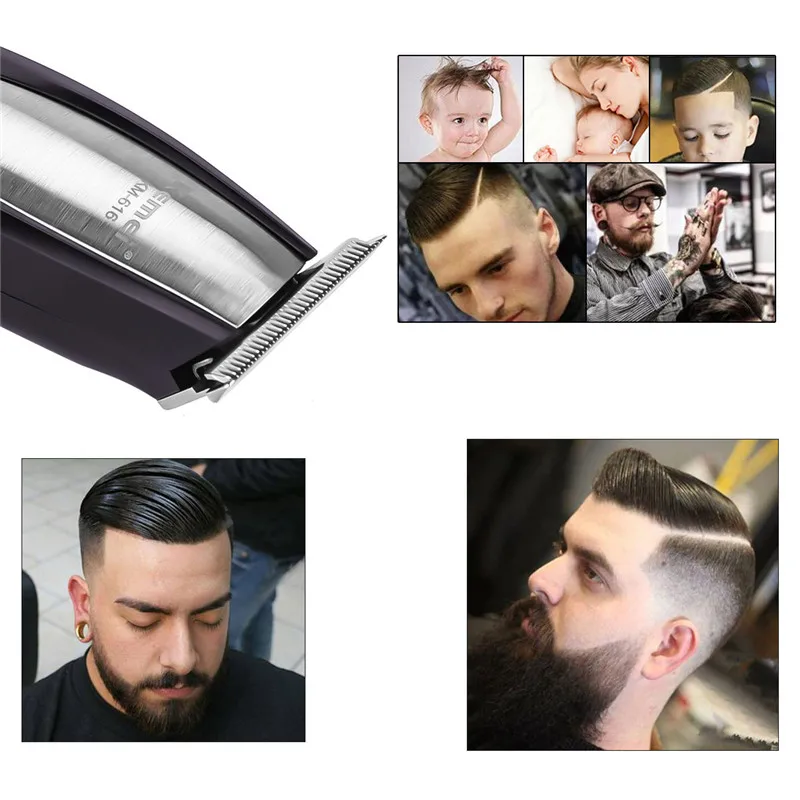  KEMEI Professional Stainless Steel Automatic Suction Hair Clipper Adults Kids Electric Rechargeable