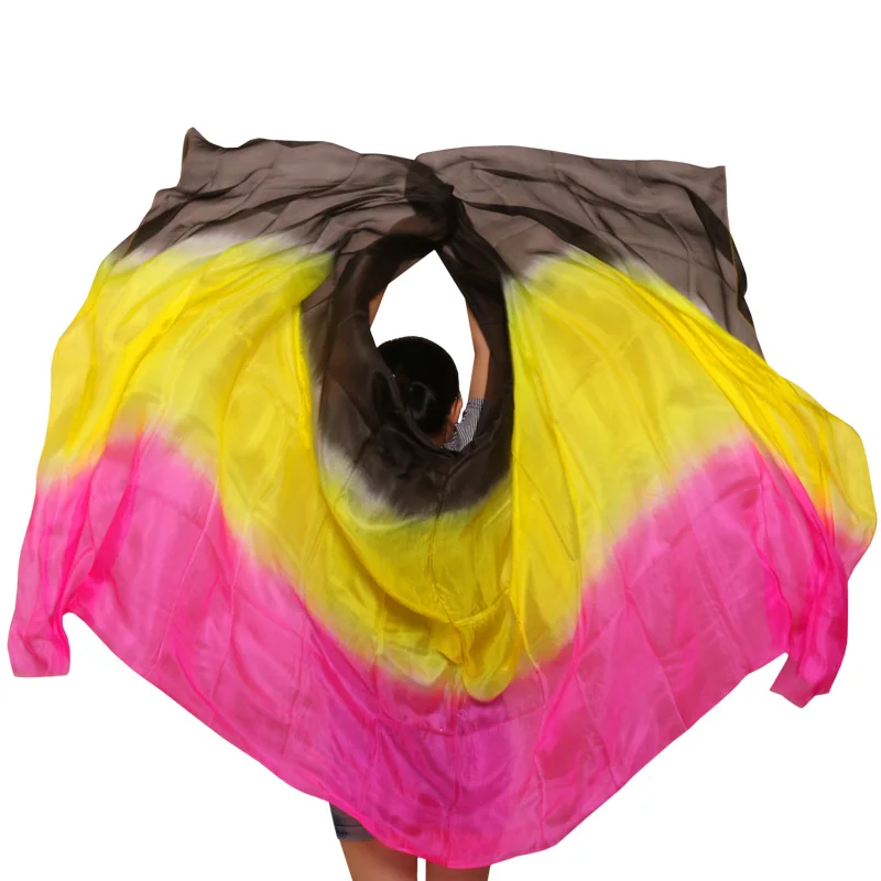 Шелковый костюм для танца живота шаль шарф для занятий танцами представление шелковые вуали оптом размер и цвет можно настроить - Цвет: As picture