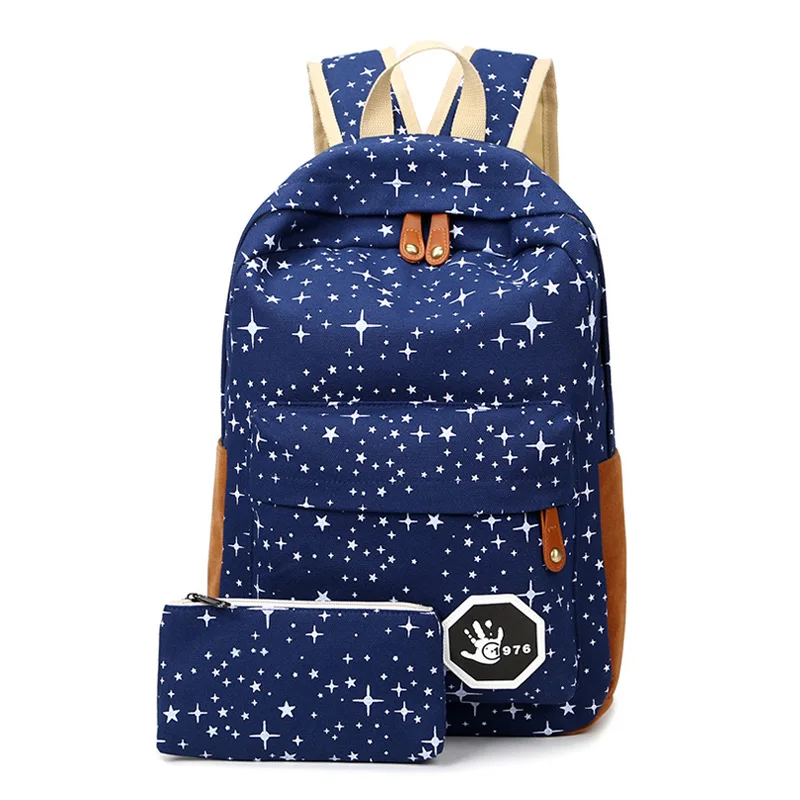 

2Pcs/Set New Large Capacity School Bags Canvas School Backpack For Girls kids Backpack Girls Student School Bags Student Mochila