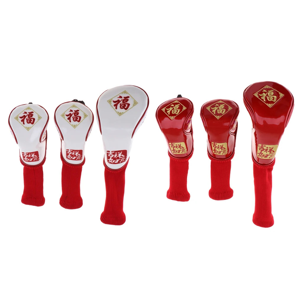 3 Pieces Golf Club Headcovers for Driver Fairway Hybrid for Men Women, Great Golf Enthusiast Gifts, Durable and Reliable