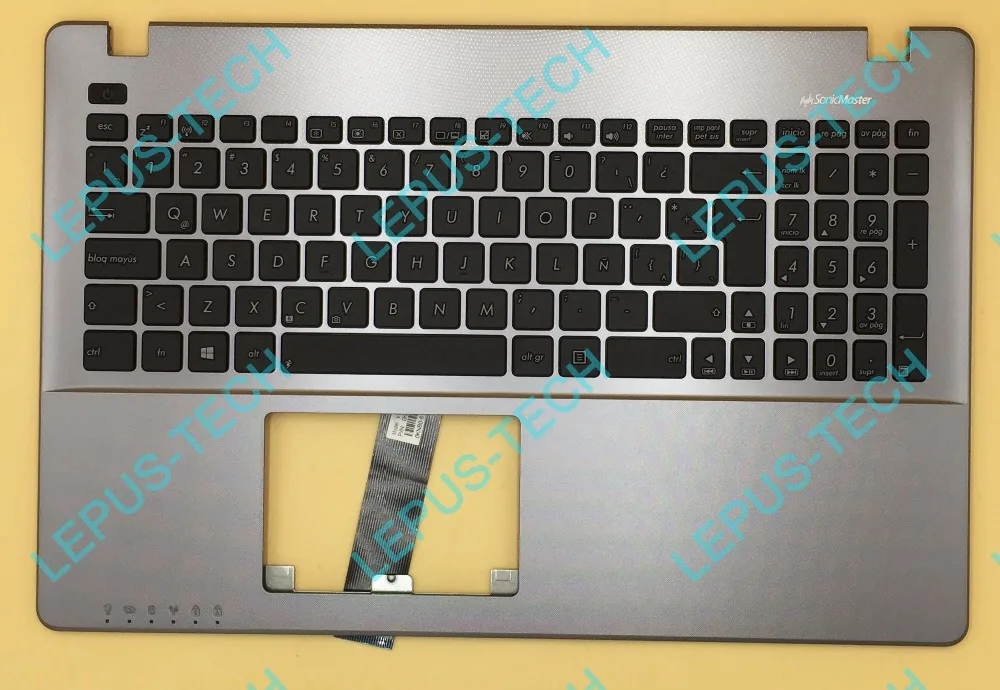 

LA Latin Keyboard For ASUS X550 K550V Y582 X552E A550L Y581C F550 R510JK Top Cover Upper Case Palmrest 90NB01N2-R31LA0 Gray