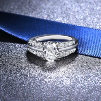 

Hutang classic wedding ring 1.63ct cubic zirconia rings for women 925 sterling silver bridal engagement fine jewelry