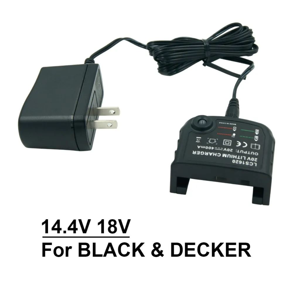 Replacement Charger LCS1620 AC100V--240V For BLACK&DECKER Lithium Power Tools Battery 14.4V 18V 20V