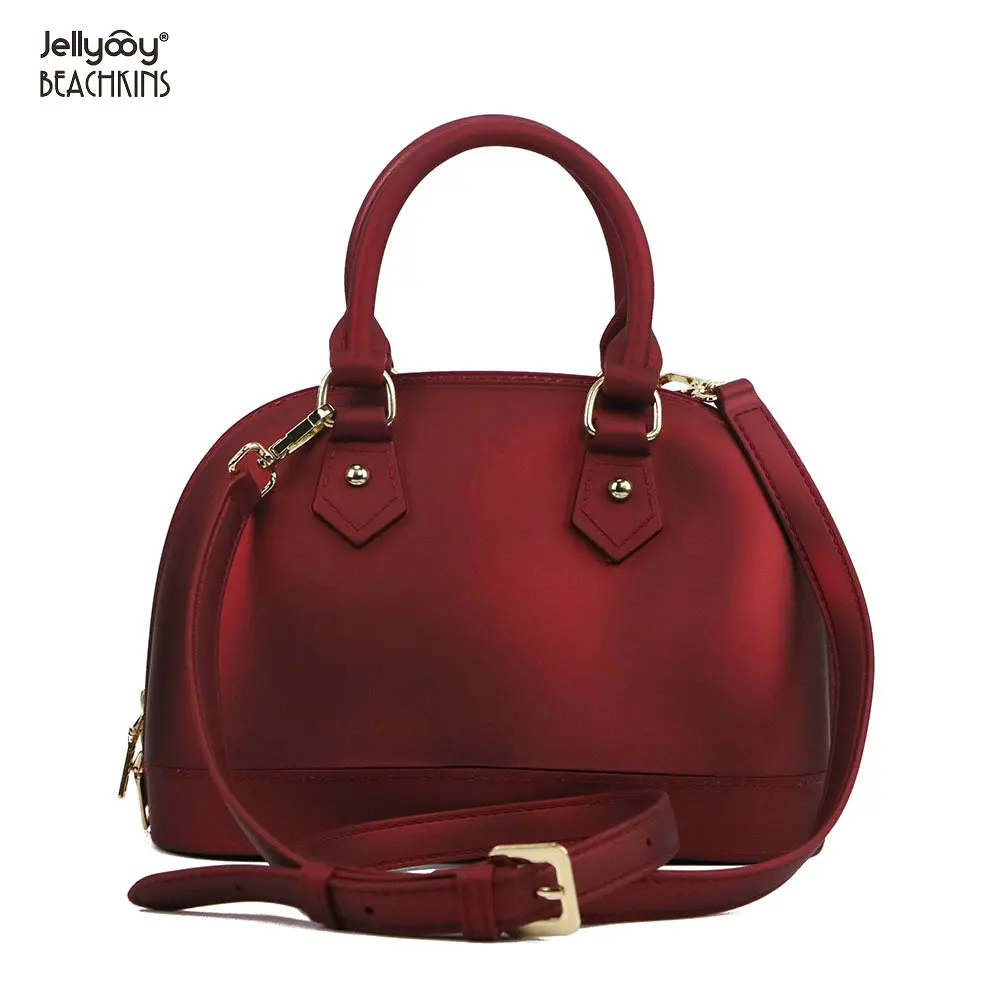 

Jellyooy BEACHKINS Matte Jelly Shell Bags PVC Candy Bag Design Lady Shoulder Tote Handbag