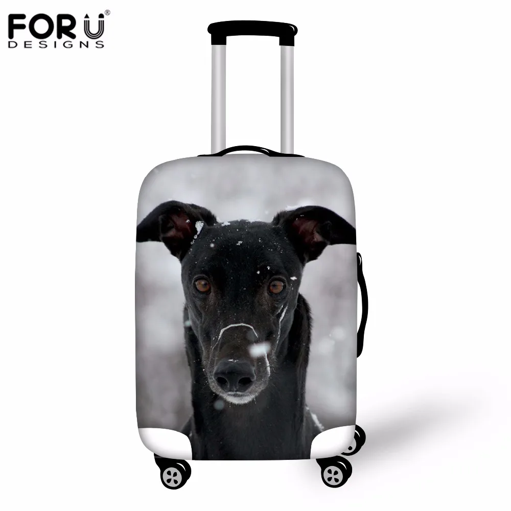 FORUDESIGNS 3D Greyhounds Elastic Trolley Travel Luggage Cover Stretch