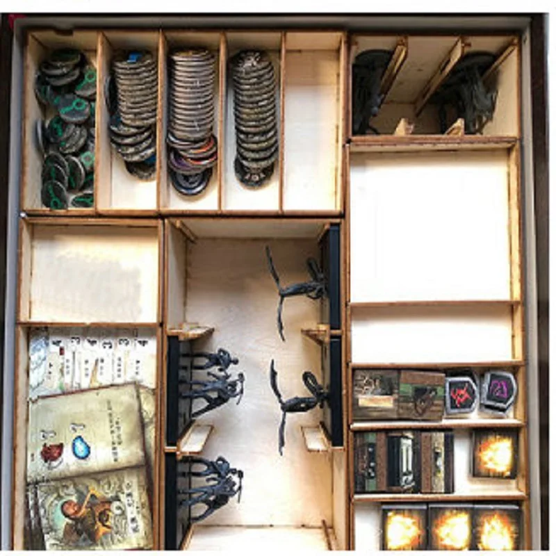 

Mansions of Madness Second Edition Card Game Storage Box Organizer for Wooden Receiving Compact Case The Broken Token Box