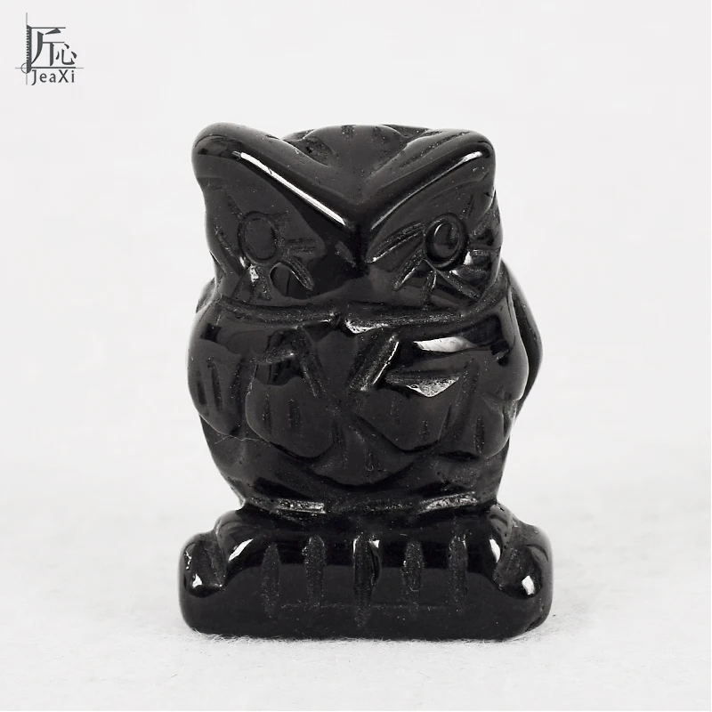 1.5 Inch owl Figurines handmade natural Black Obsidian crystal owl