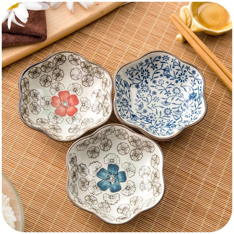 Home home Japanese and wind multi-purpose condiment dish in the kitchen Fashion under the glaze color tableware sauce vinegar fl