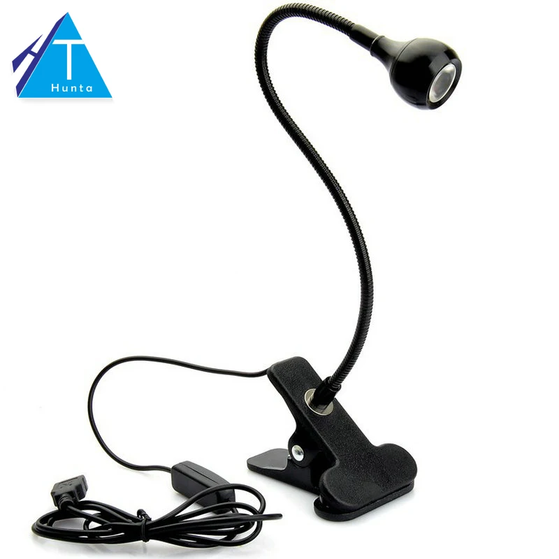 Image LED Desk Lamp with Clip 1W Flexible LED Reading Lamp USB Power Supply LED Reading Book Lamp