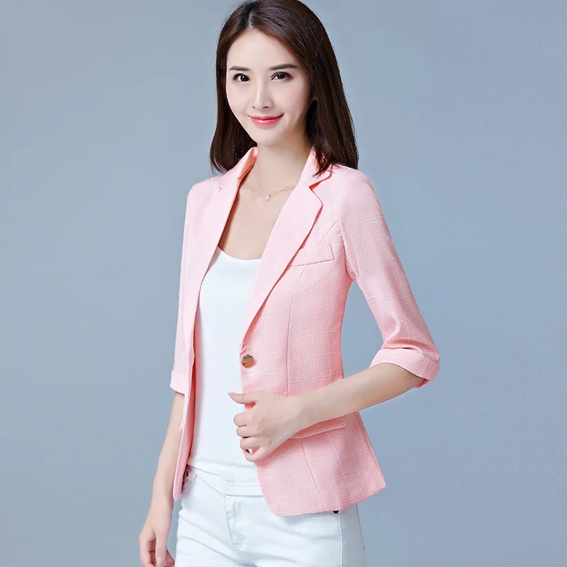 Женский маленький костюм Короткий Повседневный клетчатый костюм|fashion women