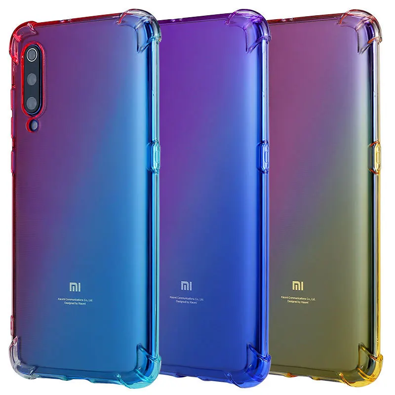 Четырехугольные гассумки Чехлы для xiaomi redmi K20 K20pro чехол градиент цветной корпус