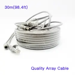 Возможностью погружения на глубину до 30 м/98ft Ethernet кабель RJ45 + DC Мощность CAT5e/CAT-5e CCTV сетевой кабель Кабель Lan шнур для ip-камера для записи видео