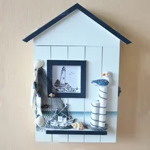 Средиземноморский Морской стиль деревянный органайзер для ключей Чайка ажурная настенная коробка для хранения Чехол деревянная коробка для домашнего декора