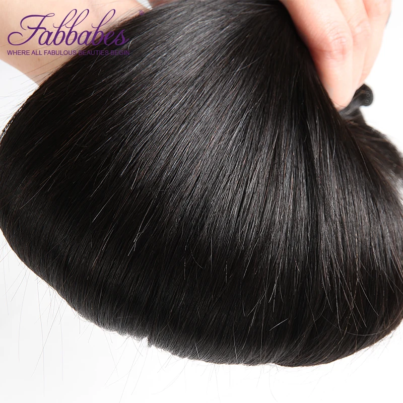 Fabbabes камбоджийский прямые волосы 4 Связки сделки 100% Пряди человеческих волос для