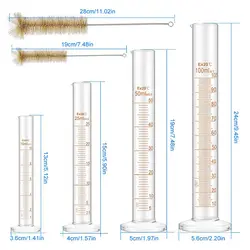 Толстый Стеклянный градуированный мерный цилиндр набор стекла с двумя кистями