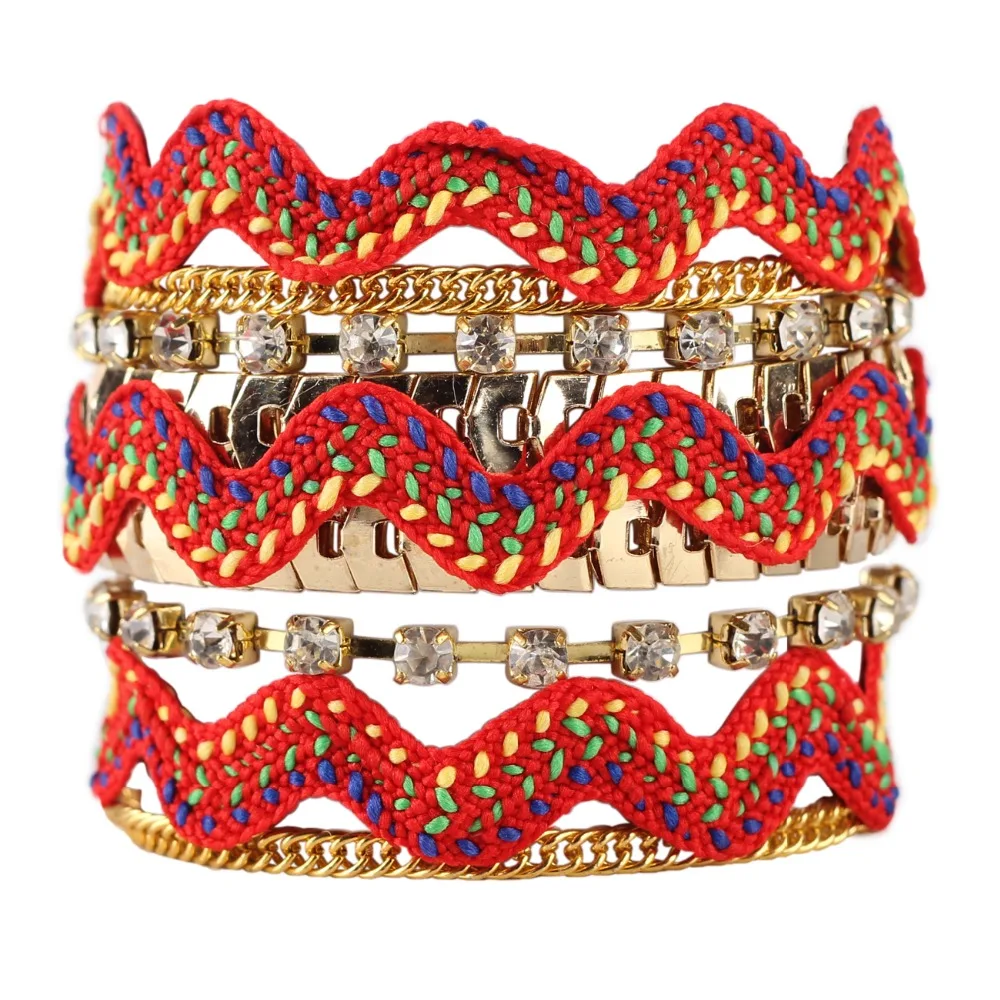 Newei 2015 New Luxury Weave Bead Handmade Bracelet Fashion Multilayer Sequins Bohemia Bracelets