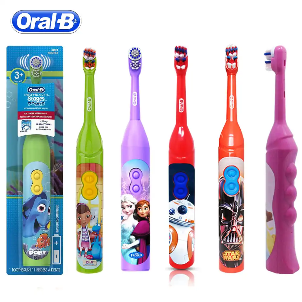 Oral B Children Sonic Electric Toothbrush Kids Cross Action Oral Hygiene Battery Power Cartoon