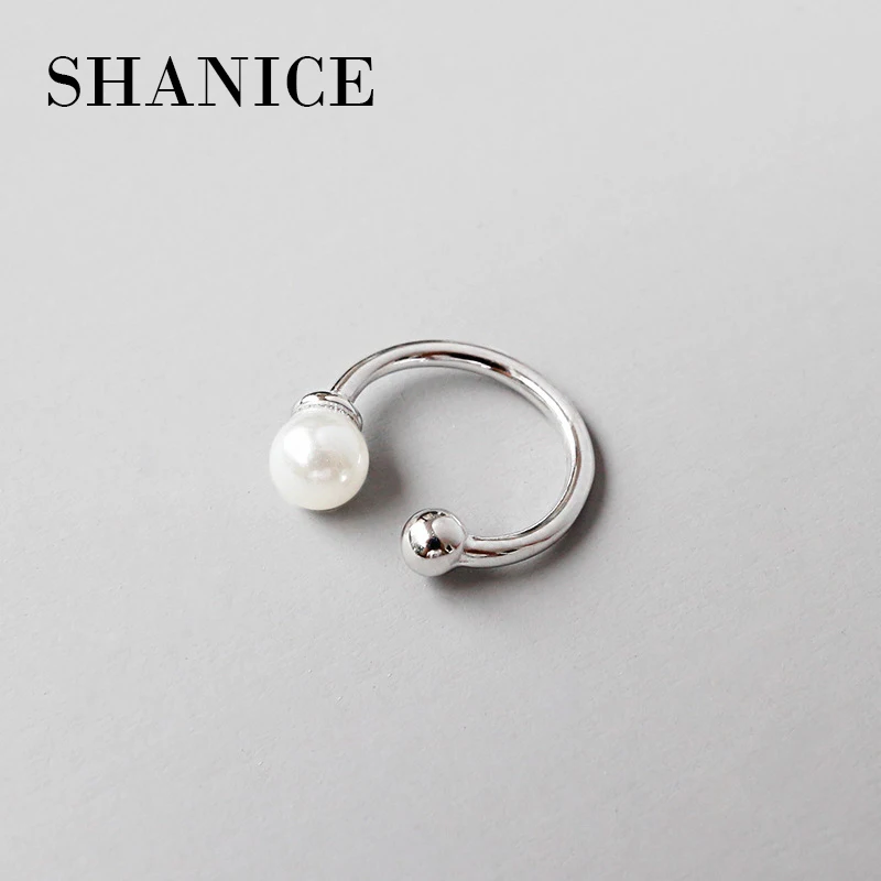 

SHANICE 925 Sterling Silver Ball Simple Pearl Ear Clip on Earrings Clip Earrings without Piercing for Women Lady Girls
