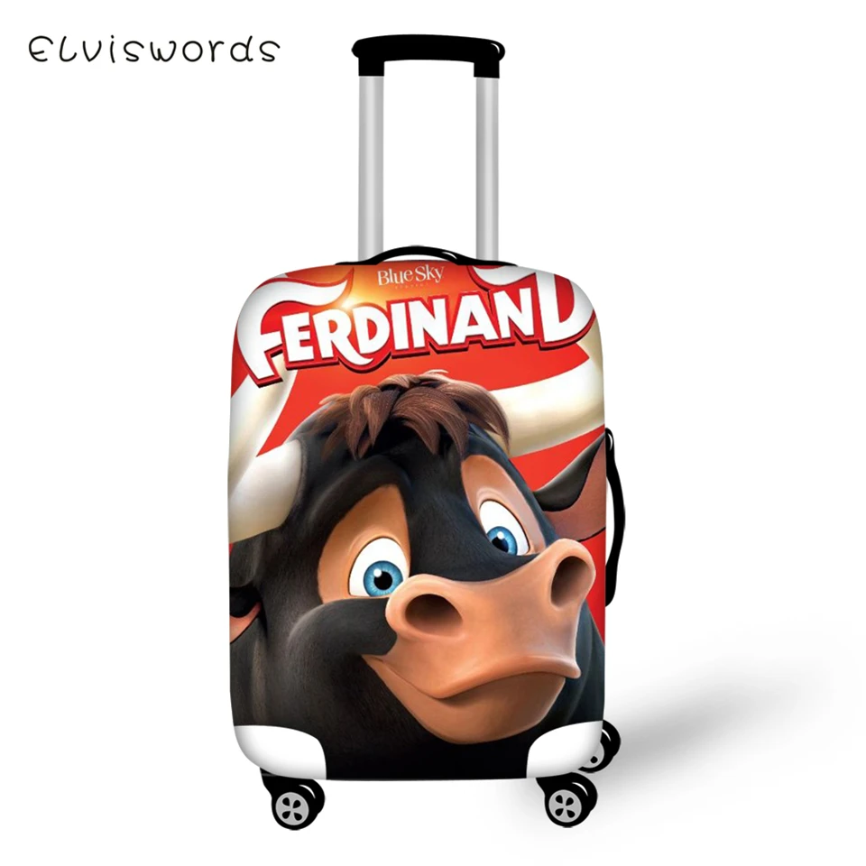 ELVISWORDS чемодан защитный чехол Ferdinand принты шаблон эластичный Пыленепроницаемый Чехол мультфильм дизайн путешествия багаж аксессуары