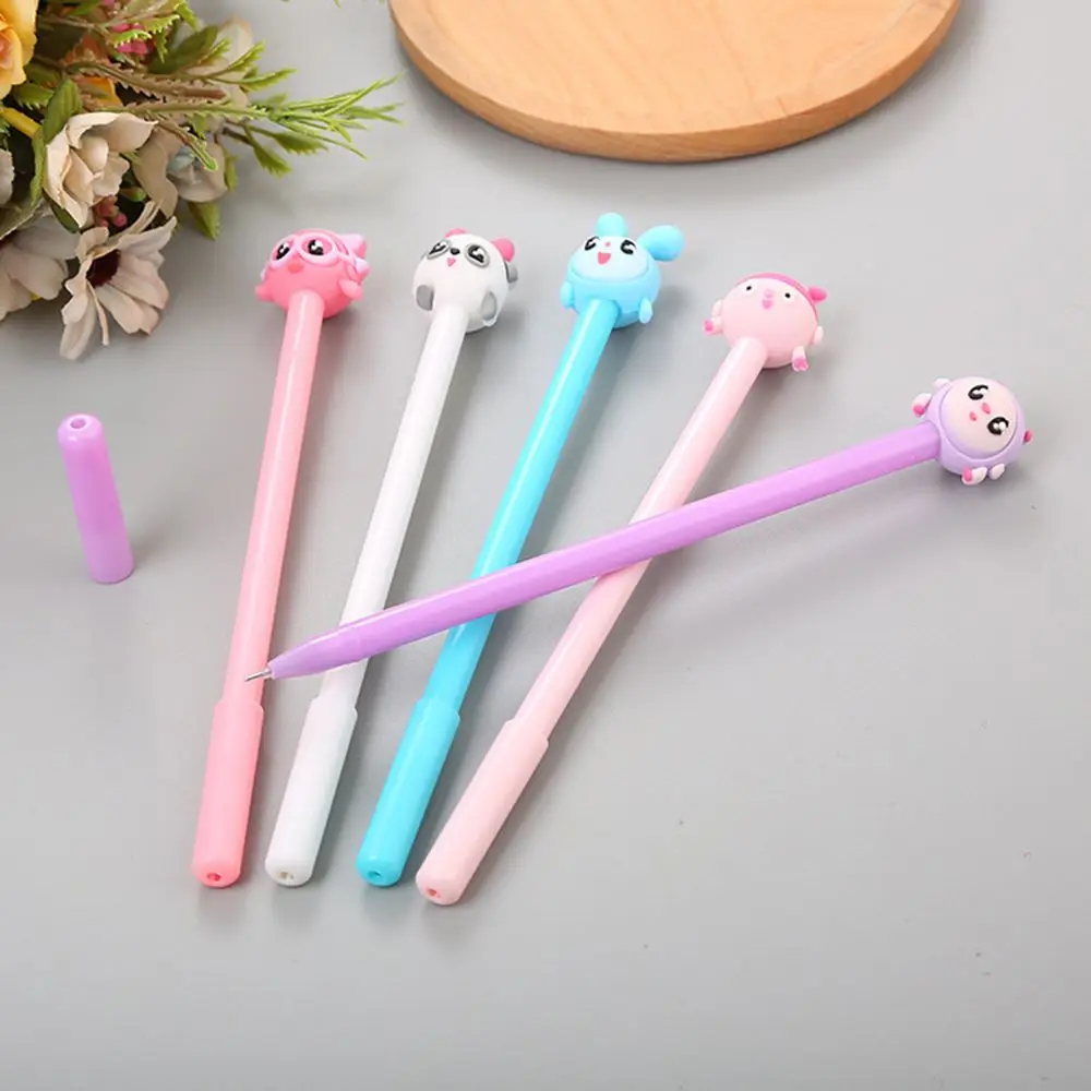 

1Pc Cute Cartoon Animal Silicone Head Neutral Pen School Student Kawaii Style Creative Stationery Gift Gel Pens Signature Pen