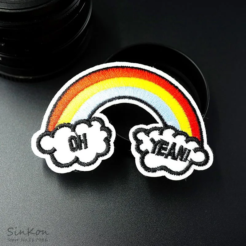 

Rainbow (Size:5.0X7.7cm) DIY Badge Embroidery Patch Applique Clothes Ironing Clothing Sewing Supplies Decorative Badges