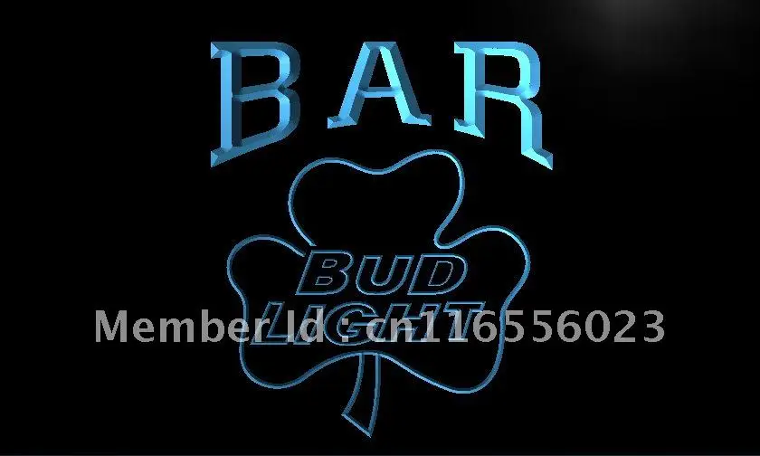 LA810- BAR Bud Shamrock пиво светодиодсветодиодный неоновая светосветильник вывеска