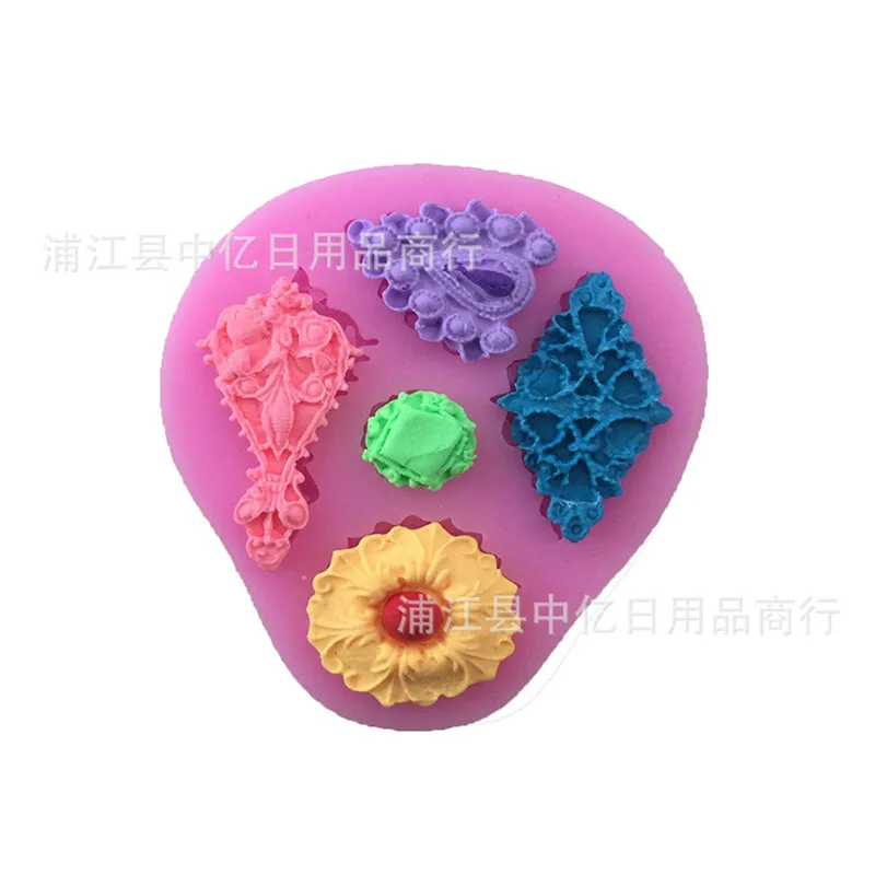 

Gemstone 3D Shape Embossed Silicone Mold Fondant Cake Molds Chocolate Candy Biscuits Moulds DIY Wedding Decoration Baking Tools