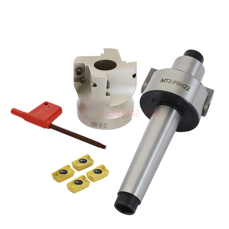 

MT2 FMB22 M10 MT3 FMB22 M12 MT4 FMB22 M16+BAP 400R 50 22 4T Face Milling CNC Cutter + 4pcs APMT1604 Inserts For Power Tool