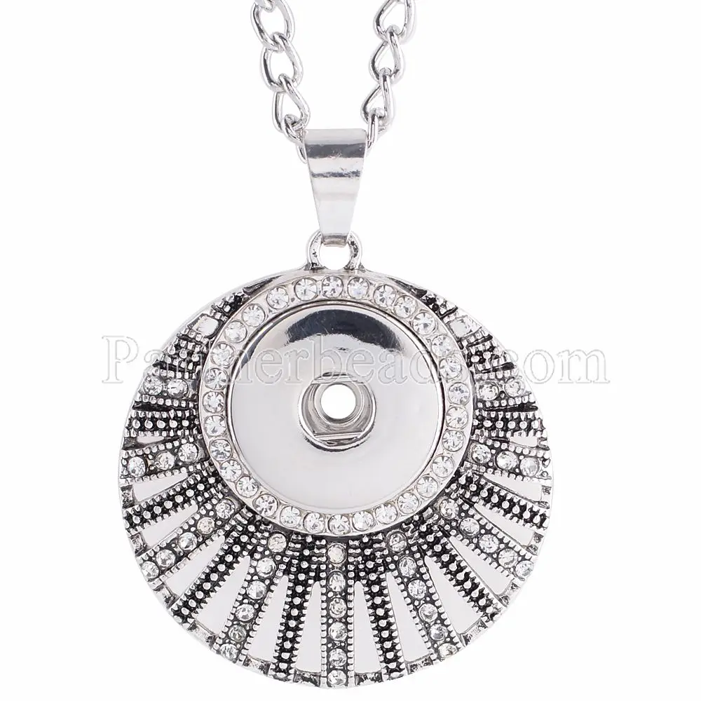 

2017 New Fashion Beauty Charms pendant Snap necklace fit DIY 18MM snap buttons jewlery wholesale women KC0961