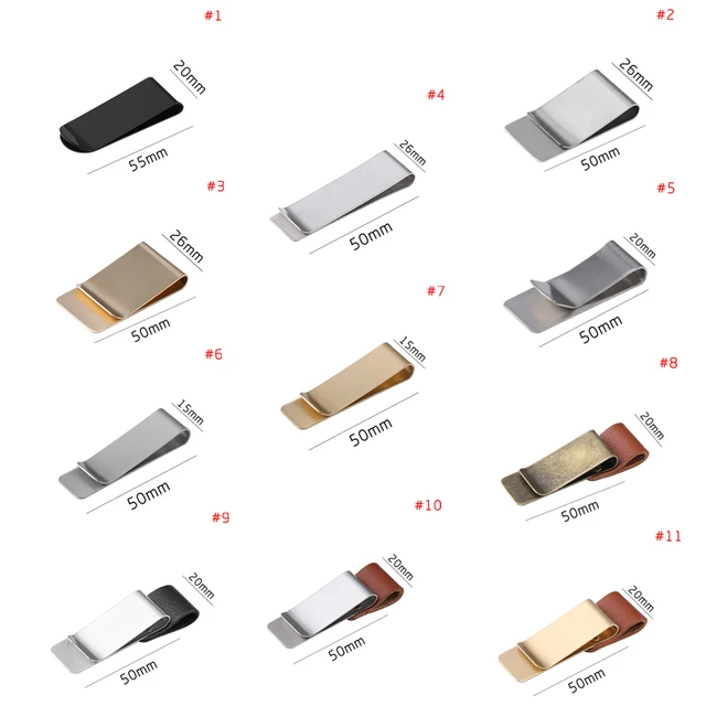 1PC Handmade Stainless Steel Leather Brass Clips Pen Holder Clip Journal Notebook Paper Folder School Office Supply 6