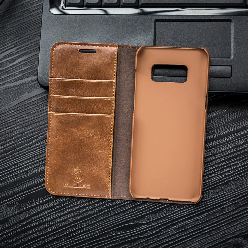Роскошный кожаный чехол MUSUBO для samsung galaxy S5 S8 S9 Plus Note8 бумажник мобильного телефона