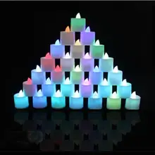 24 шт цветной романтичный светодиодный беспламенный Электронная свеча, атмосферная лампа, экспресс-любовь, Домашняя вечеринка, день рождения, подарочное Рождественское украшение