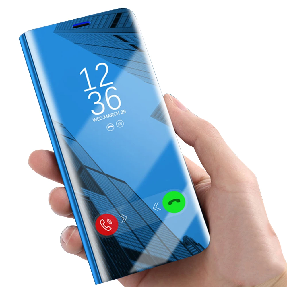 

Luxury Smart Flip Case For Samsung Galaxy S9 S8 Plus Note 8 S7 Edge S10 S10e A3 A5 A7 2017 J3 J5 J7 A6 A8 2018 View Mirror Cover