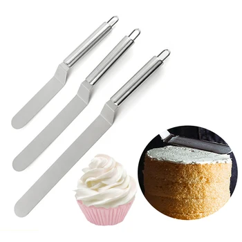 

1pcs 6/8/10 Inch Stainless Steel Butter Cake Cream Spatula For Cake Smoother Fondant Confectionery Pastry Cake Decorating Tools