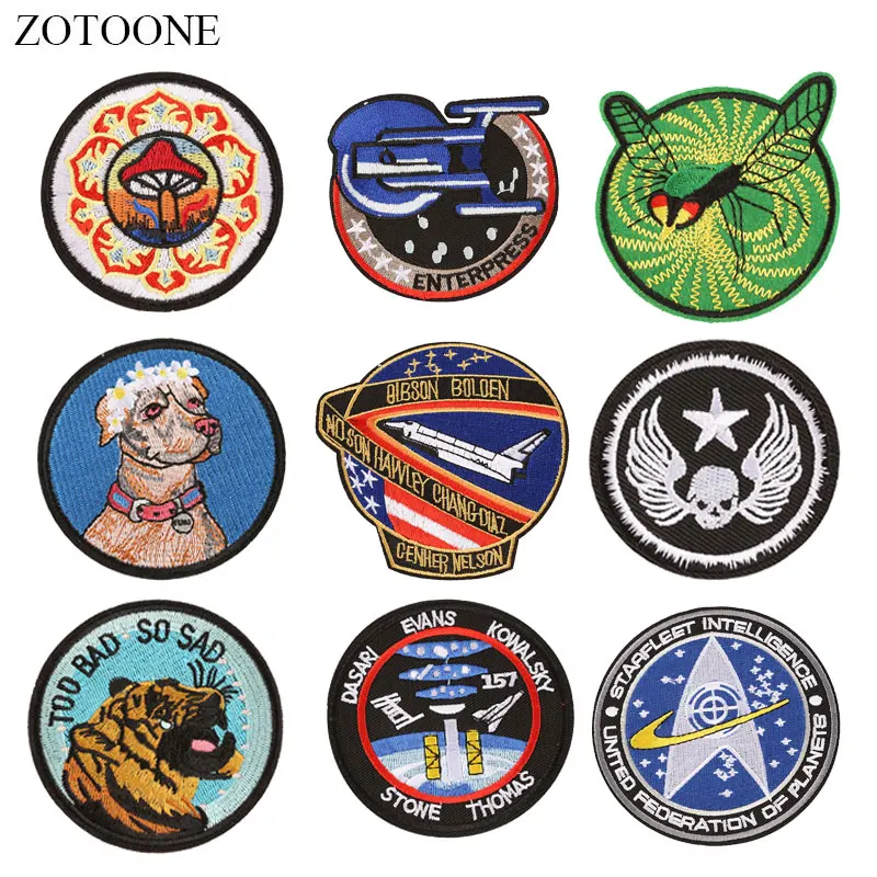 Круглые нашивки ZOTOONE наклейки Череп собаки сделай сам Термотрансферная