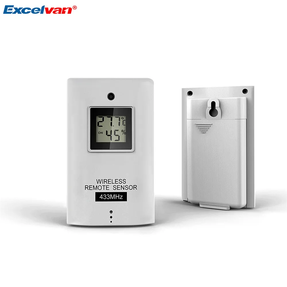 EXCELVAN Wireless Thermometer Hygrometer Weather Station Forecast Temperature Humidity Tester Clock Alarm Indoor Outdoor Clock14